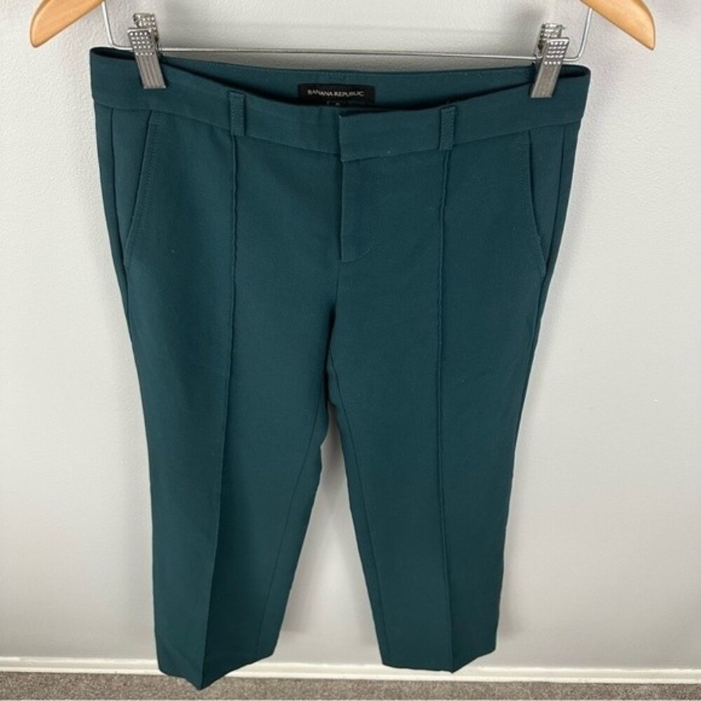 Banana Republic Green Trouser Work Pants Size 0 Professional Office Career - Picture 14 of 14